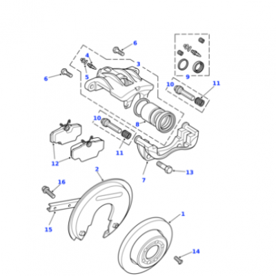 Support de protection de frein arrière Land Rover.